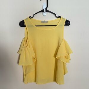 Papaya Sunny Yellow Ruffle Sleeve Blouse